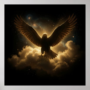 Deep Black and Gold Luxury Illyrian Heritage Wall Poster
