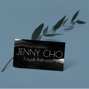 Deep black inky paint stripe brush stroke water business card