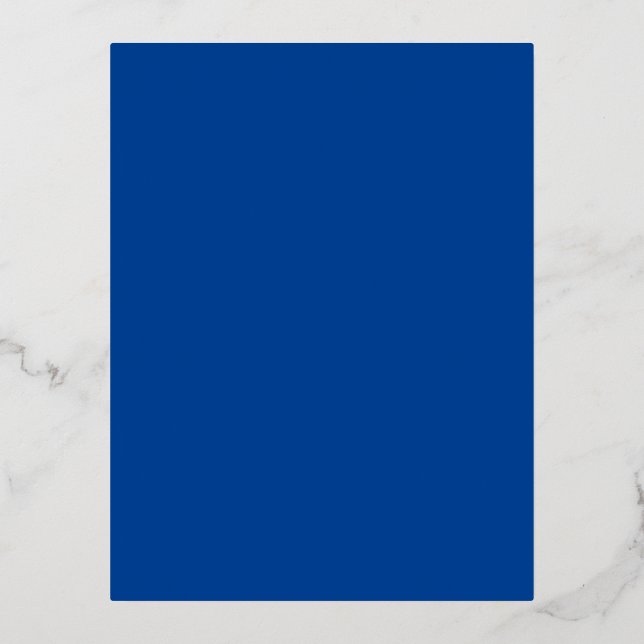 Deep Blue #004095, Cool Blue Foil Holiday Postcard (Front)