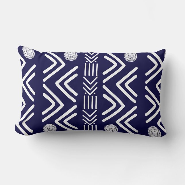 Deep Blue African Throw Pillow (Front)