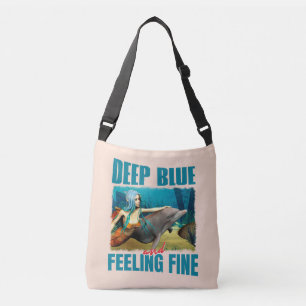 Deep Blue and Feeling Fine Mermaid and Dolphin Crossbody Bag