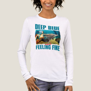 Deep Blue and Feeling Fine Mermaid and Dolphin Tri-Blend Shirt
