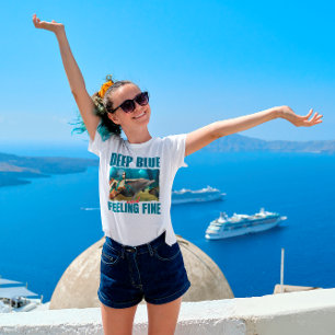 Deep Blue and Feeling Fine Mermaid and Dolphin Tri-Blend Shirt