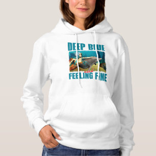Deep Blue and Feeling Fine Mermaid Dolphin Art Hoodie
