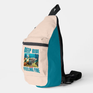 Deep Blue and Feeling Fine Mermaid Dolphin Art Sling Bag