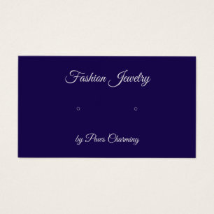 Deep Blue and "Silver" Stud Earring Display Card
