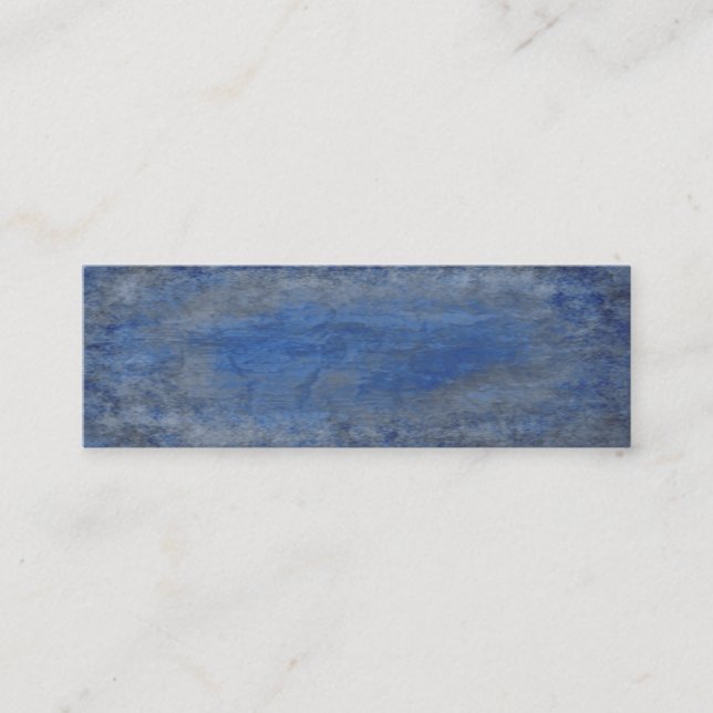 Deep Blue Bark Texture Mini Business Card (Front)