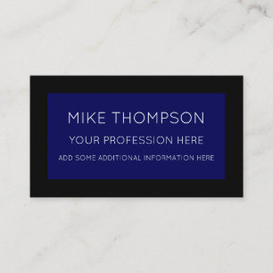 deep blue & black, super simple & modern business card