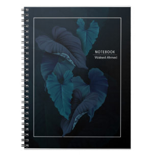 Deep Blue Botanical Dreams Spiral Notebook