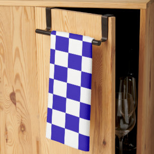 Deep blue checkered tea towel