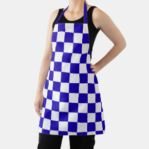 Deep blue chequered  apron