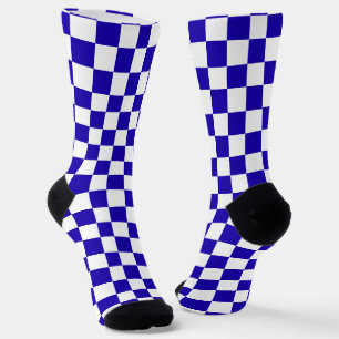 Deep blue chequered socks