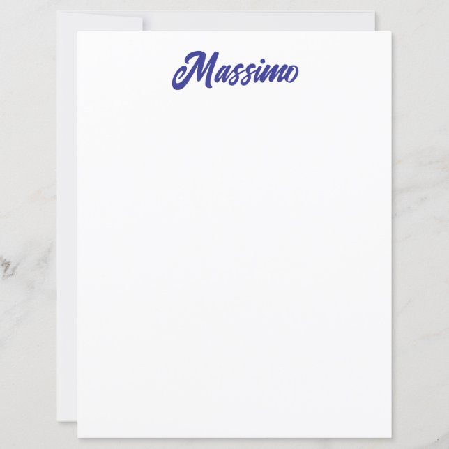Deep Blue Color Plain Modern Own Name Calligraphy (Front)