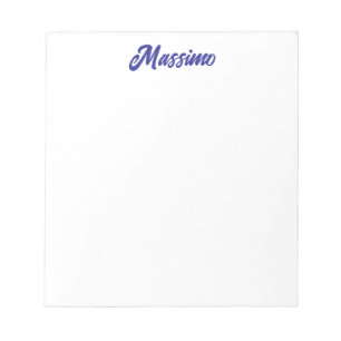 Deep Blue Color Plain Modern Own Name Calligraphy Notepad