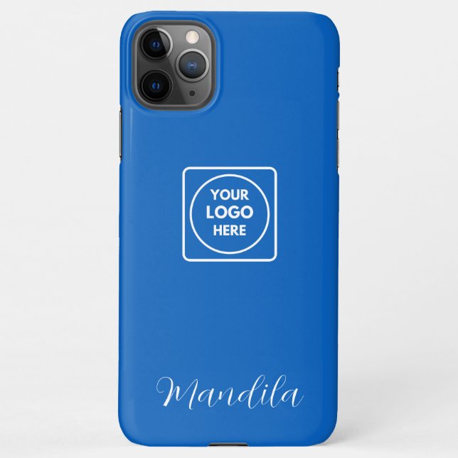 Deep Blue Custom Logo Name iphone case (Back)