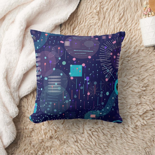 Deep Blue Dreams Abstract Art Cushion (Blanket)