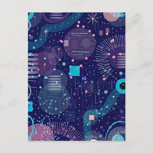 Deep Blue Dreams Abstract Art Postcard (Front)