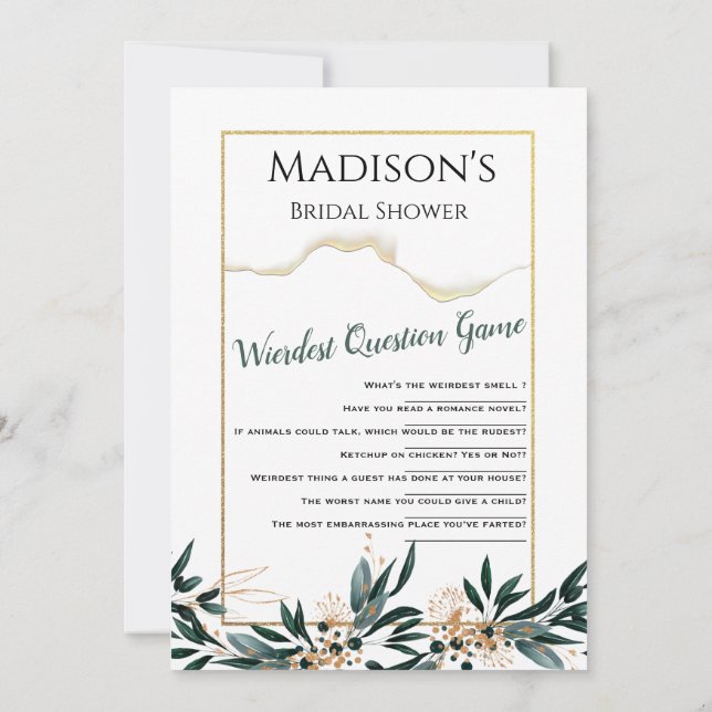 Deep Blue Floral Elegant Fall Wedding Invitation (Back)