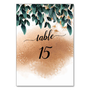 Deep Blue Floral Elegant Fall Wedding Table Number