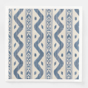 Deep Blue Ikat, Woven Table Stripe Napkin
