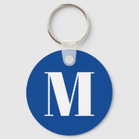 Deep Blue Initial Letter Monogram Modern Stylish