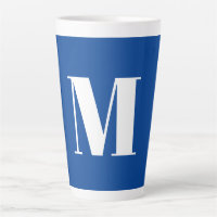 Deep Blue Initial Letter Monogram Modern Stylish