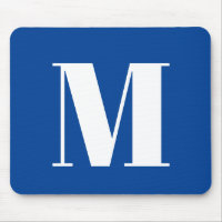 Deep Blue Initial Letter Monogram Modern Stylish