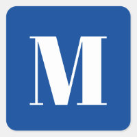 Deep Blue Initial Letter Monogram Modern Stylish