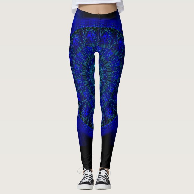 Deep Blue mandala leggings (Front)
