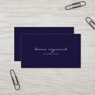 Deep Blue Minimalist Professional Business Card