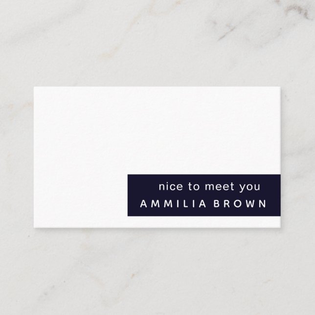 Deep Blue | Modern Minimal Colour Block Design Business Card (Front)