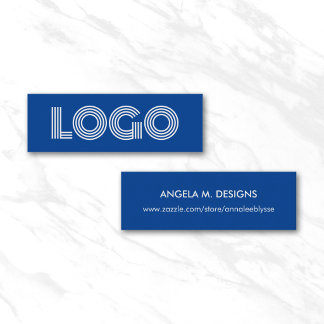 Deep Blue Modern Minimalist Logo Online Store Mini Business Card