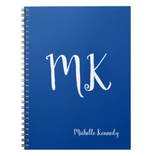 Deep Blue Monogrammed Professional Personalised Notebook