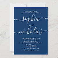 Deep Blue Navy Elegant Seaside Engagement Party