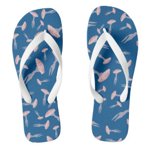 Deep Blue Ocean Jellyfish Pattern Jandals