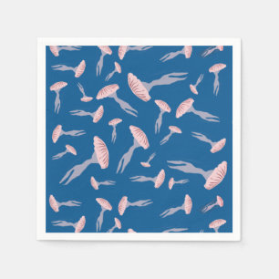 Deep Blue Ocean Jellyfish Pattern  Napkin