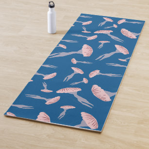 Deep Blue Ocean Jellyfish Pattern Yoga Mat