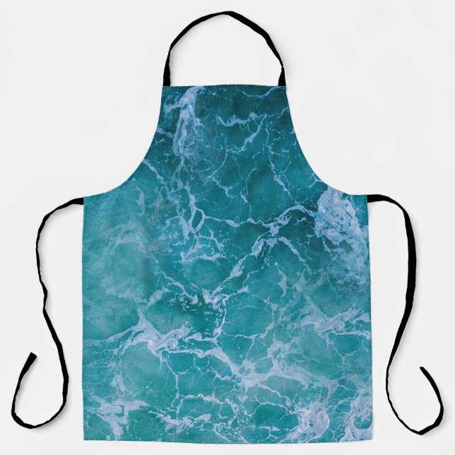 Deep Blue Ocean Waves Apron (Front)