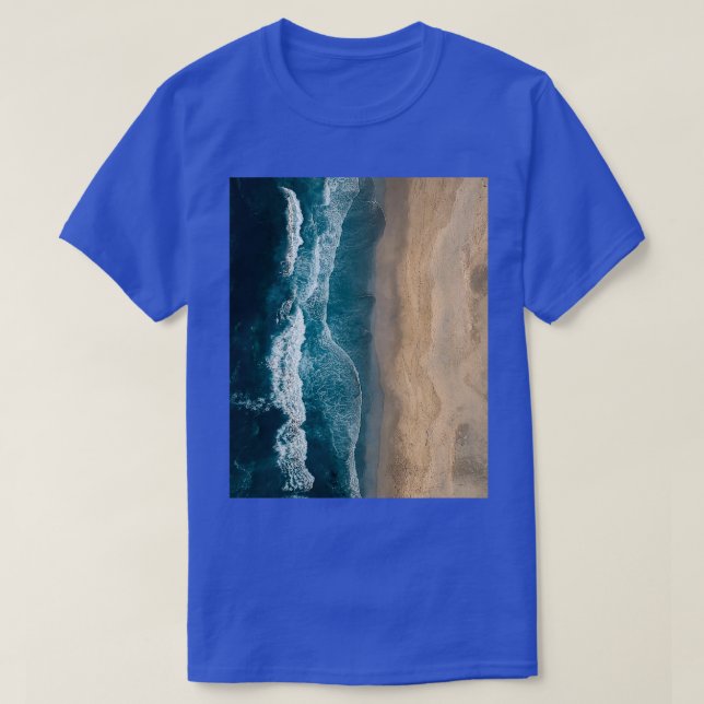 Deep Blue Ocean Waves Graphic T-Shirt (Design Front)