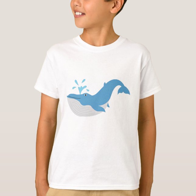 Deep Blue Ocean Whale T-Shirt (Front)