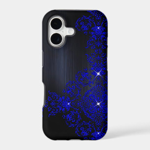 Deep Blue Ornate Damask
