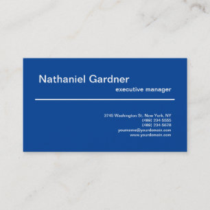 Deep Blue Plain Creative Modern Minimalist Business Card