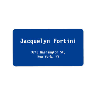 Deep Blue Plain Elegant Modern Minimalist Simple Label