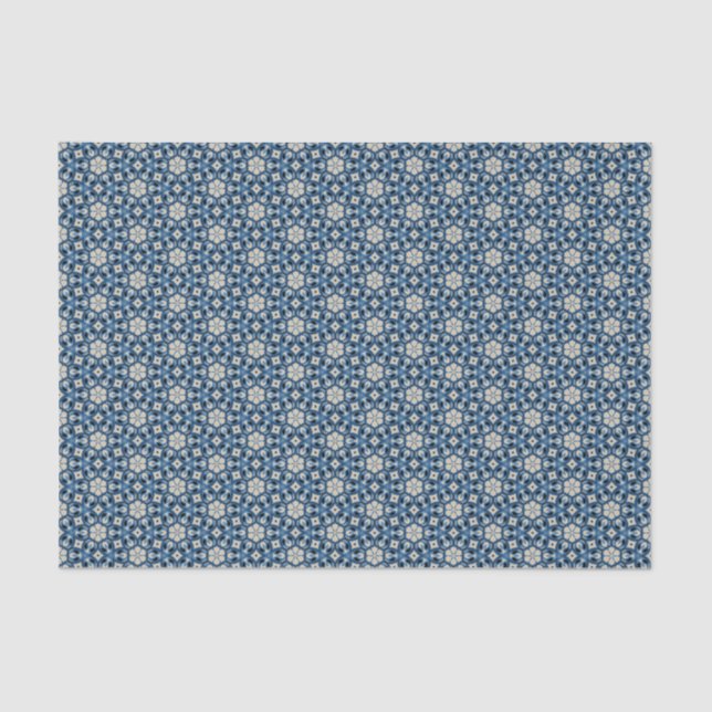 Deep Blue Prairie Heritage Medallion Tissue Paper (Front)
