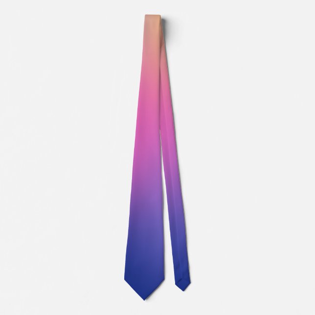 Deep blue Pretty pink Colourful Gradient Tie (Front)