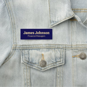 Deep blue Retro Bold Serif Desk Name Plate Tag