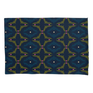 Deep Blue Retro Vintage Pattern  Pillowcase
