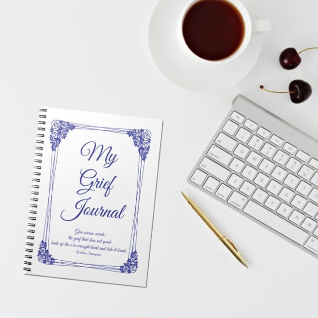 Deep Blue Rose Cluster Border Grief Journal (Creator Uploaded)