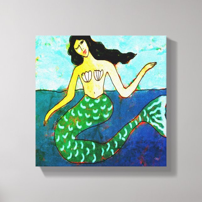 Deep Blue Sea Abstract Mermaid Print (Front)