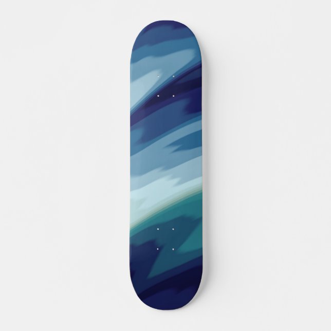 Deep Blue Sea Ocean Waves Water Pattern Skateboard (Front)